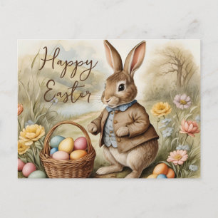 Funny Magical Oaster Bunny Egg Jagen auf der Wiese Postkarte