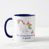 Funny Magical Unicorn Gekackt Custom Personalisier Tasse (Links)