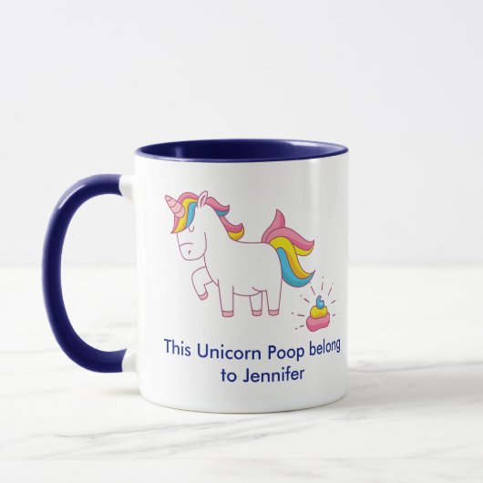 Funny Magical Unicorn Gekackt Custom Personalisier Tasse (Links)