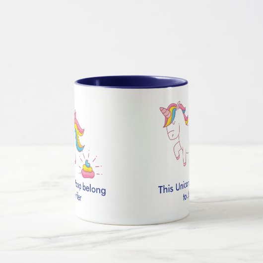 Funny Magical Unicorn Gekackt Custom Personalisier Tasse (Zentrum)