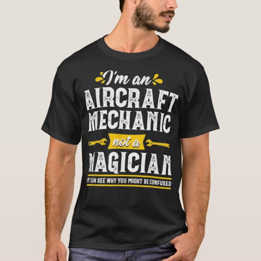 Funny Magician Flugzeug Mechanik Geschenke Männer T-Shirt (Vorderseite)
