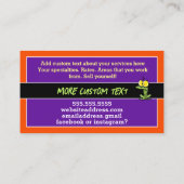 Funny Magician Illusionist Magic Party Performer Visitenkarte (Rückseite)