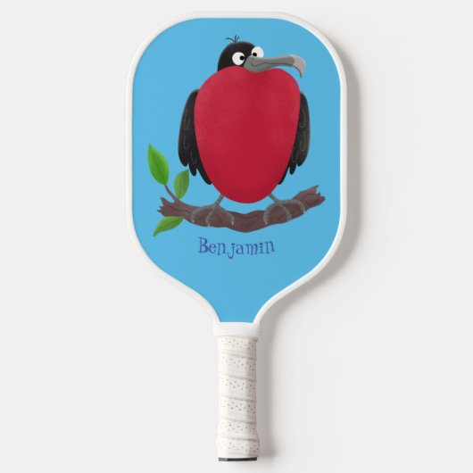 Funny magnificent frigate bird cartoon pickleball schläger (Vorderseite)