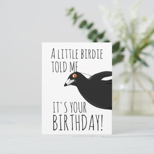 Funny Magpie Postkarte (Stehend Vorderseite)