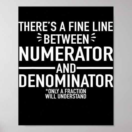 Funny Mah Lehrer Numerator Nenner Math Poster (Vorne)