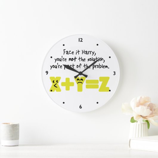 Funny Mah Problem Große Wanduhr (Zuhause)