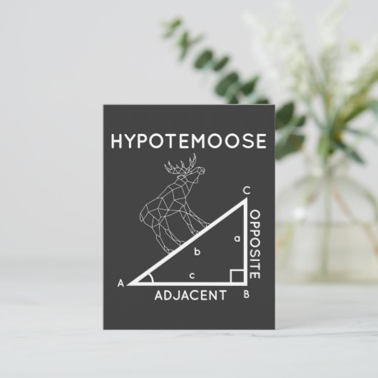 Funny Mah Pun Moose Hypotenuse Mathematiker. Postkarte (Stehend Vorderseite)