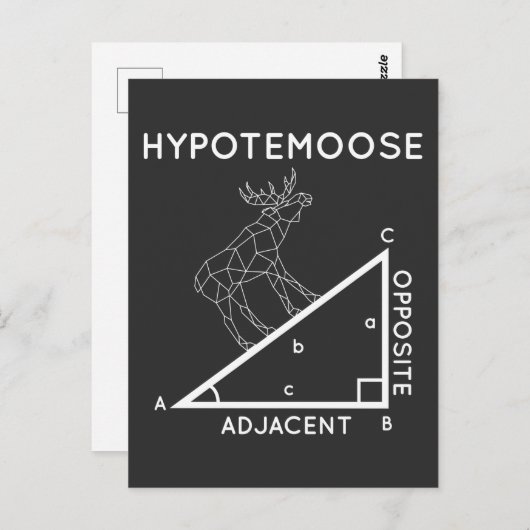 Funny Mah Pun Moose Hypotenuse Mathematiker. Postkarte (Vorne/Hinten)