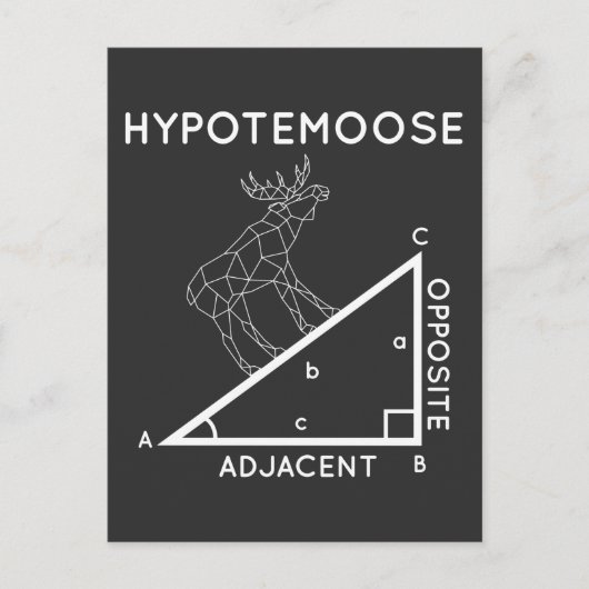 Funny Mah Pun Moose Hypotenuse Mathematiker. Postkarte (Vorderseite)