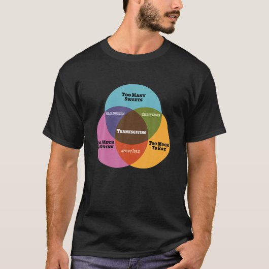 Funny Mah Venn Diagramm Meme Erntedank Xmas Hal T-Shirt (Vorderseite)