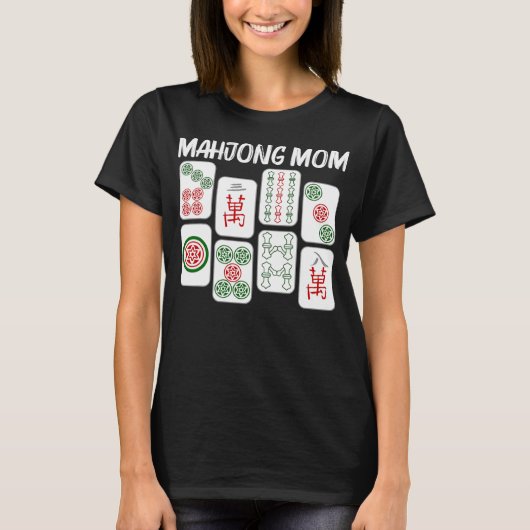 Funny Mahjong Geschenk für Mama Mutter Kinderspiel T-Shirt (Vorderseite)