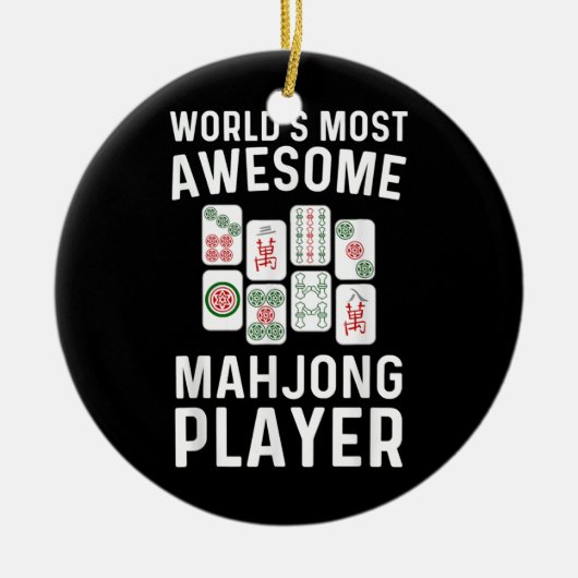 Funny Mahjong Geschenk für Männer Frauen Spiel Lov Keramik Ornament (Vorne)