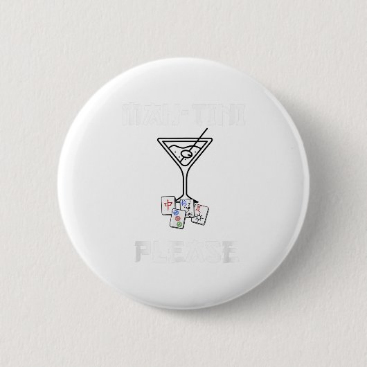 Funny Mahjong Mah-tini Schwanz Joke Mahjong Button (Vorderseite)