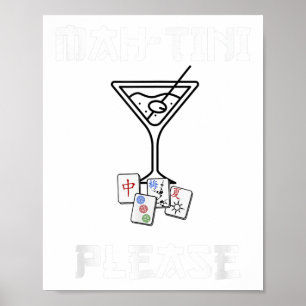 Funny Mahjong Mah-tini Schwanz Joke Mahjong Poster