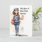 Funny Mail Carrier Bewegungs-Announcement-Karten (Stehend Vorderseite)