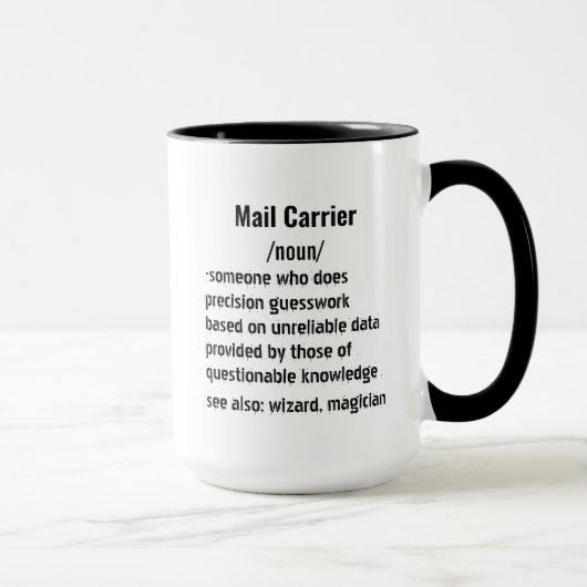 Funny Mail Carrier Definition Geschenke für Männer Tasse (Rechts)