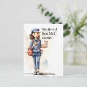 Funny Mail Carrier Moving Ankündigung Postkarte (Stehend Vorderseite)