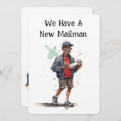 Funny Mailman Moving Announcement Cards (Vorne/Hinten)