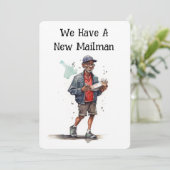 Funny Mailman Moving Announcement Cards (Stehend Vorderseite)
