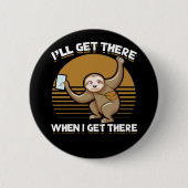 Funny Mailman Sloth Postal Worker Button (Vorderseite)