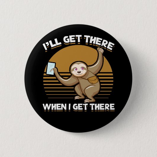 Funny Mailman Sloth Postal Worker Button (Vorderseite)