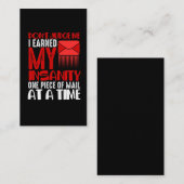 Funny Mailman Spaß Insanity Mail Carrier Sprichwor Visitenkarte (Vorne/Hinten)