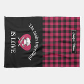 Funny Main Ingredienz ist Liebe Red Black Kariert Geschirrtuch (Horizontal)