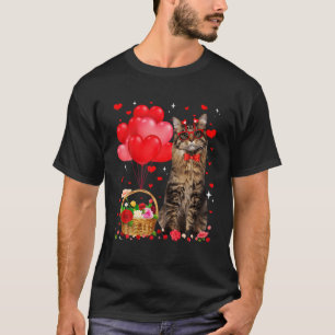 Funny Maine Coon Cat Herz T-Shirt