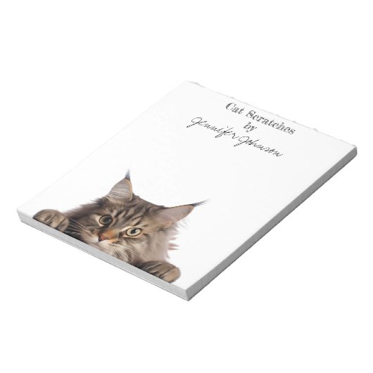 Funny Maine Coon Cat Notepad Notizblock (Rotiert)