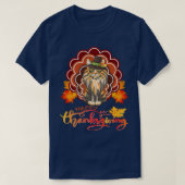 Funny Maine Coon Cat Türkei Glückwunsch Thanksgivi T-Shirt (Design vorne)