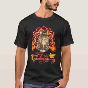 Funny Maine Coon Cat Türkei Glückwunsch Thanksgivi T-Shirt