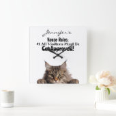 Funny Maine Coon Cat Wall Clock Quadratische Wanduhr (Zuhause)