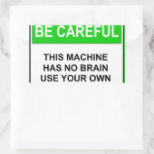 Funny Maintenance Kaution Zeichen Rechteckiger Aufkleber (Tasche)