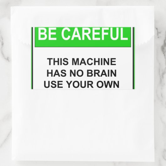 Funny Maintenance Kaution Zeichen Rechteckiger Aufkleber (Tasche)