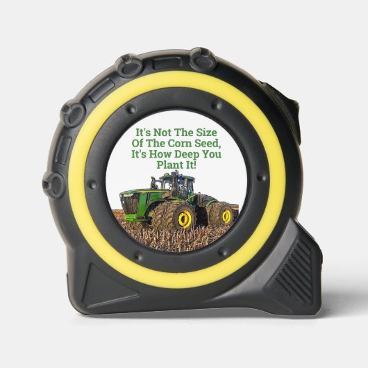 Funny Mais Depth Planting Traktor Farm Joke Maßband (Vorderseite)