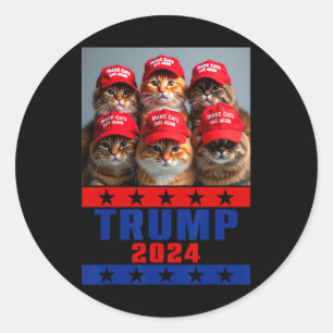 Funny Make Cats Rette wieder Trump US-Präsident El Runder Aufkleber