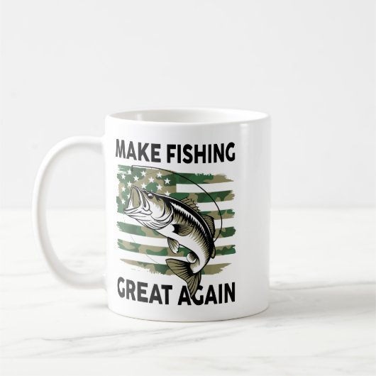 Funny Make Fishing Great Again Camo B Fish America Kaffeetasse (Links)