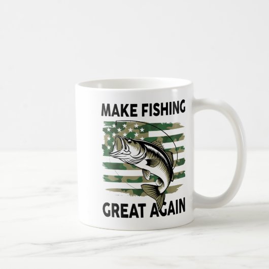 Funny Make Fishing Great Again Camo B Fish America Kaffeetasse (Rechts)