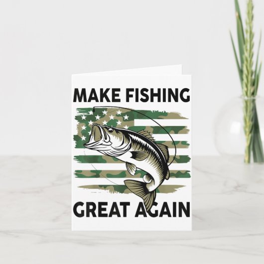 Funny Make Fishing Great Again Camo B Fish America Karte (Vorderseite)