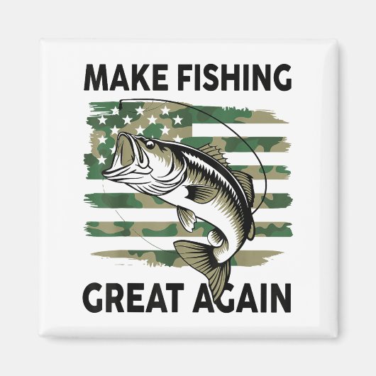 Funny Make Fishing Great Again Camo B Fish America Magnet (Vorne)