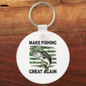 Funny Make Fishing Great Again Camo B Fish America Schlüsselanhänger (Vorderseite)