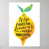 Funny Make Margaritas Wasserfarbener Drink Zitat K Poster (Vorne)