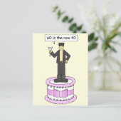 Funny Male 60. Geburtstag 60 ist die neue 40 Postkarte (Stehend Vorderseite)