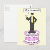 Funny Male 60. Geburtstag 60 ist die neue 40 Postkarte (Vorne/Hinten)