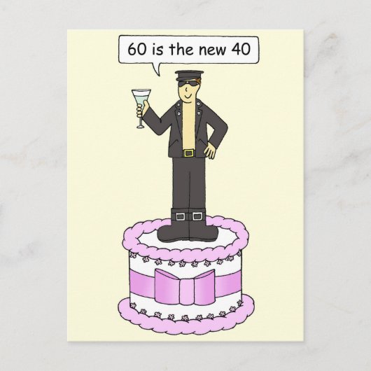 Funny Male 60. Geburtstag 60 ist die neue 40 Postkarte (Vorderseite)