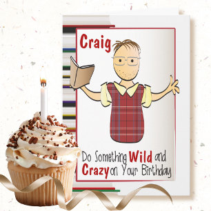 Funny Male Book Worm Birthday Card zum Personalisi Karte