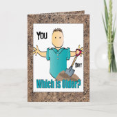 Funny Male Cartoon älter als Dirt Birthday Karte (Vorderseite)