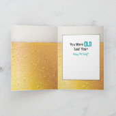 Funny Male Cartoons Sarcastic Snarky Beer Geburtst Karte (Innenseite)