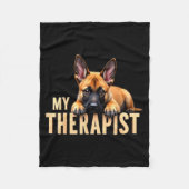 Funny Malinois Puppy My Therast Belgian Shepherd D Fleecedecke (Vorderseite)