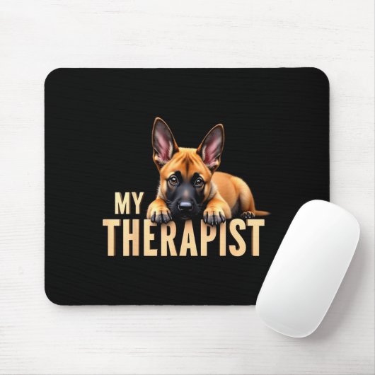 Funny Malinois Puppy My Therast Belgian Shepherd D Mousepad (Mit Mouse)